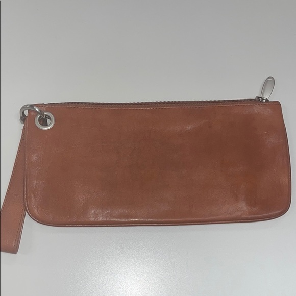 J Jill Brown Leather Wristlet Clutch/ one size preowned - Picture 5 of 11